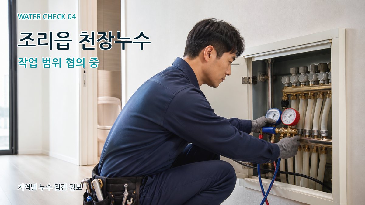 조리읍 천장누수 작업 범위 협의 중