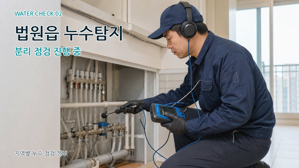 법원읍 누수탐지 분리 점검 진행 중