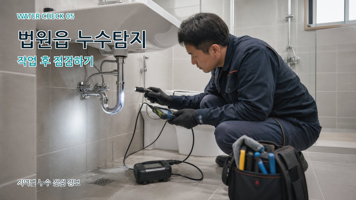 법원읍 누수탐지 작업 후 점검하기