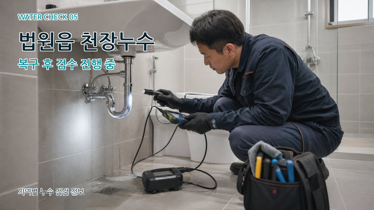 법원읍 천장누수 복구 후 검수 진행 중